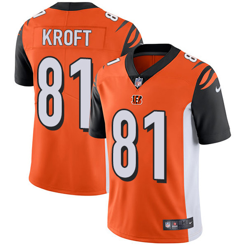 Nike Bengals #81 Tyler Kroft Orange Alternate Men's Stitched NFL Vapor Untouchable Limited Jersey - Click Image to Close